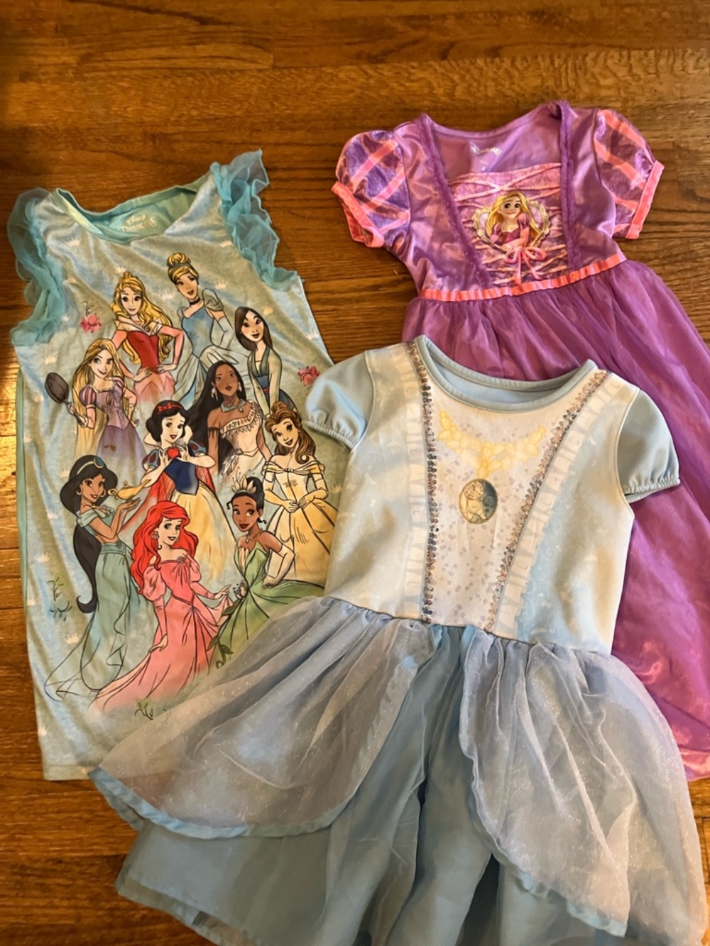 Size 6/6x Disney Girls Princess Nightgowns and Dress Bundle